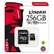 Tarjeta MicroSD Kingston 256GB con Adaptador                               