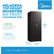 Heladera No Frost Midea MDRT645MTE28ADW 470Lts Top Mount Inverter Black    