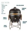 Kamado Argentino Gran Asador Patagónico 29" Negro