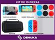 Kit Dehuka Estuche Protector Vidrio Templado Accesorio para Nintendo Switch Negro