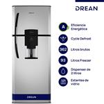 Heladera Cíclica Drean HDR370F61S Dispenser 362Lts                         