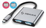 Adaptador Dehuka  2 Monitores USB C a HDMI 4K MacBook PC