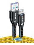 Cable Dehuka Carga Rápida USB Otg a Mini-USB 1.5M Dorado