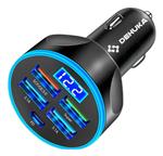 Cargador Dehuka Auto X5 Digital USB Celular + USB-C Carga Eficiente Negro