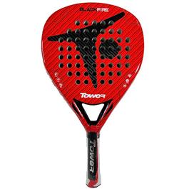 Paleta de Padel Tower Black Fire Red Carbono 38mm