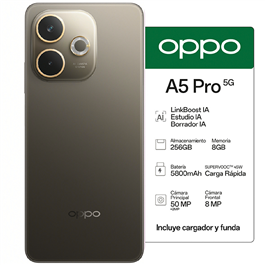 Celular OPPO A5 Pro 6.67" 256GB + Cargador Supervooc 45w Mocha             