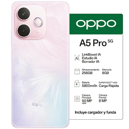 Celular OPPO A5 Pro 6.67" 256GB + Cargador Supervooc 45w Rosa              