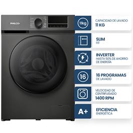 Lavarropas Automático Philco PHLF1114GI 11Kg 1400Rpm Gris Inverter         