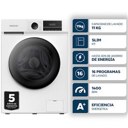 Lavarropas Automático Philco 94PHLF1114BI 11Kg 1400Rpm Inverter            