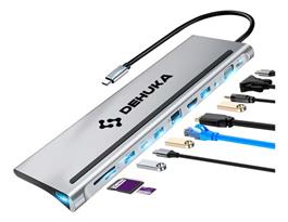 Adaptador Dehuka  HDMI VGA Ethernet Hub