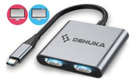 Adaptador Dehuka  2 Monitores USB C a HDMI 4K MacBook PC