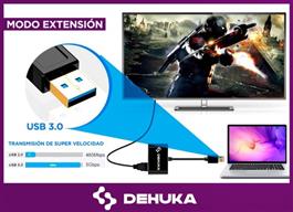 Conversor Dehuka USB 3.0 a HDMI  Adaptador 2 en 1 USB HDMI