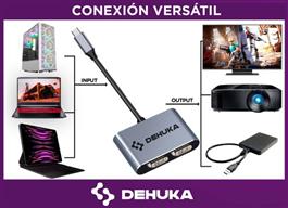 Adaptador Dehuka Dos Monitores Hub USB C HDMI