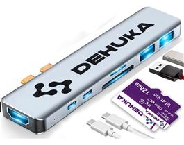 Adaptador Dehuka  USB C HDMI USB 3.0 SD MicroSD Gris