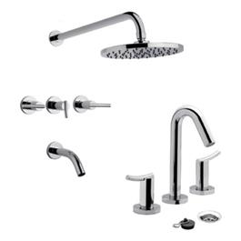 Grifería FV Libby Para Lavatorio Bañera Y Ducha Cromo