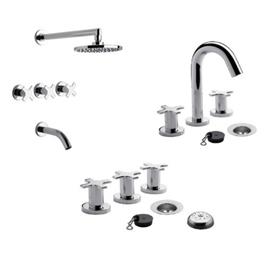 Combo Grifería Completa FV Alerce Lavatorio Bidet Y Ducha D7