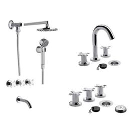 Grifería FV Alerce Lavatorio Bidet Ducha Y Duchador De Mano