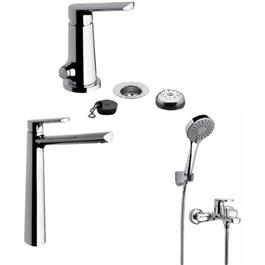 Combo Grifería Completo FV Aromo Lavatorio Alto Bidet Y Ducha Ext