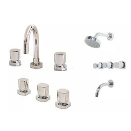 Combo Grifería Completa Deca Liv Lavatorio Bidet Ducha