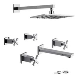 Combo Griferia FV Dominic 85 DuchaS/T Lav Pared