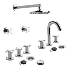 Combo Griferia Alerce D7 Ducha S/T, Lavatorio y Bidet
