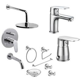 Set Grifería Piazza Oggi Lavatorio, Bidet y Ducha Emb C/T + Acc Sensus 6pzas