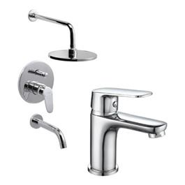 Set Grifería Baño Monoc. Piazza Oggi Lavatorio y Ducha Emb C/T