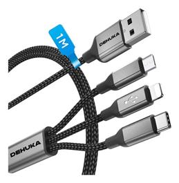 Cable Dehuka Carga Rápida USB Tipo C Micro USB Compatible iPhone