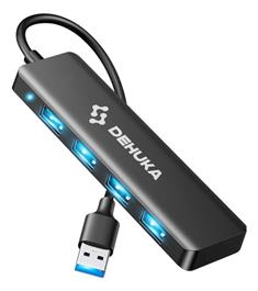 Hub Dehuka USB 4 Puertos USB 3.0 Slim Multiplicador 5gbps Pc Compatible Mac