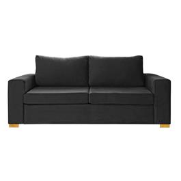 Sofá Bocaccio 3 cuerpos pana negro 200 x 90 Fullconfort