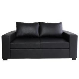 Sofá Bocaccio 3 cuerpos ecocuero talampaya negro 200 x 90 Fullconfort